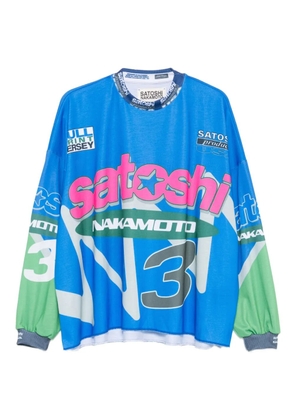 SATOSHI NAKAMOTO graphic-print T-shirt - Blue