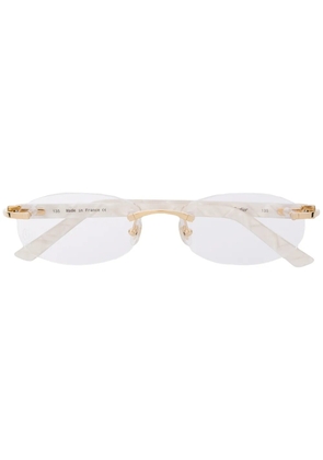 Cartier Eyewear C Décor rimless oval-frame glasses - White