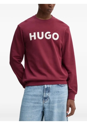 HUGO logo-print crew-neck sweater - Red