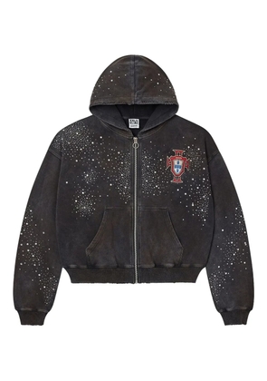 Vale Pluto clustered zip-up hoodie - Black