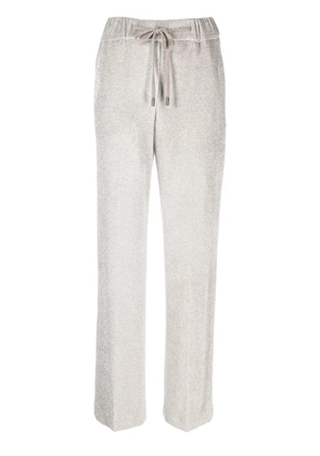 Peserico straight-leg glitter drawstring trousers - Neutrals