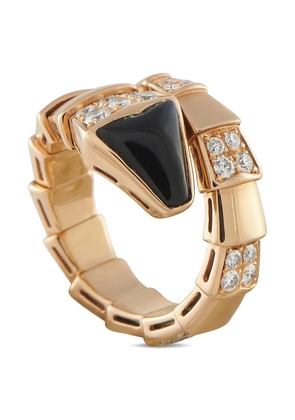 Bvlgari Pre-Owned Serpenti Viper diamond and onyx ring - Pink