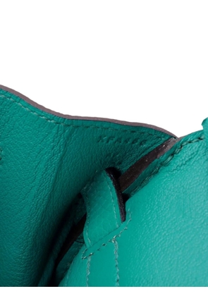 Hermès Pre-Owned Birkin Handbag Blue Clemence with Palladium Hardware 30 satchel