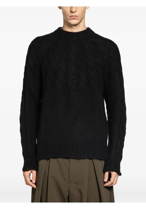 Junya Watanabe MAN cable-knit crew-neck sweater - Black