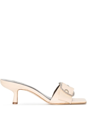 BY FAR Davina 60mm buckle-detail sandals - Neutrals