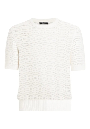 Dolce & Gabbana chevron-pattern knitted T-shirt - Neutrals