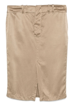 Saint Laurent silk pencil skirt - Neutrals