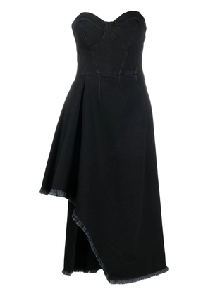 Alexander McQueen asymmetric denim dress - Black