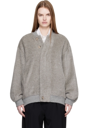 Lauren Manoogian SSENSE Exclusive Gray Brushed Bomber Jacket