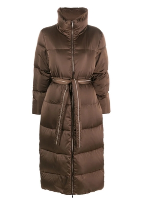 Peserico Monili-chain belted puffer jacket - Brown