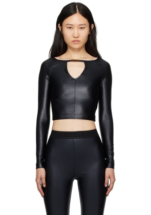 Versace Jeans Couture Black Cutout Long Sleeve T-Shirt