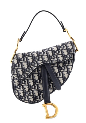 Christian Dior Pre-Owned Saddle Handbag Oblique Canvas Mini shoulder bag - Blue