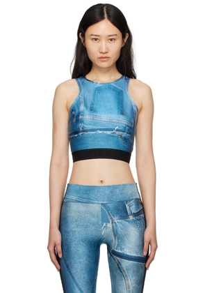 Versace Jeans Couture Blue Trompe L'œil Tank Top