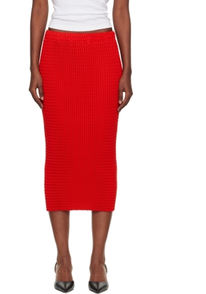 ISSEY MIYAKE Red October Spongy-58 Midi Skirt