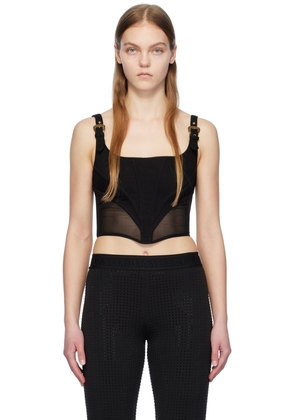 Versace Jeans Couture Black Baroque Buckle Top