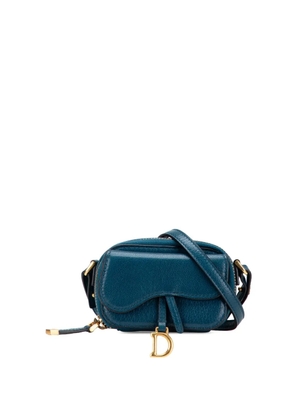 Christian Dior Pre-Owned 2021 Mini Goatskin Saddle Pouch crossbody bag - Blue