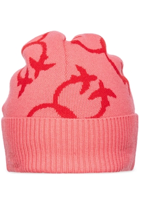 PINKO logo-jacquard beanie hat