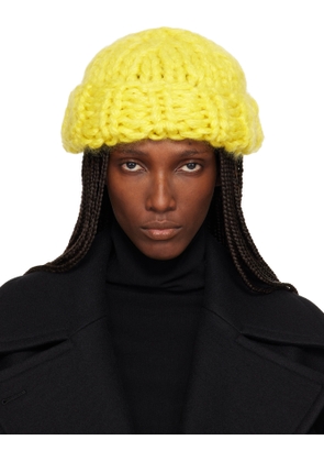ISSEY MIYAKE Yellow November Silk Mohair Beanie