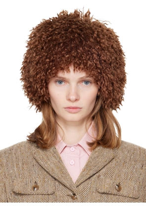 Anna Sui SSENSE Exclusive Brown Faux Fur Beanie