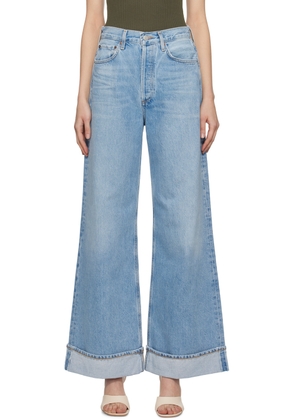 AGOLDE Blue Dame High Rise Wide Leg Jeans