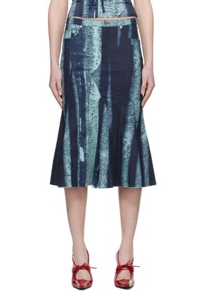 Miaou Blue Gaudi Midi Skirt