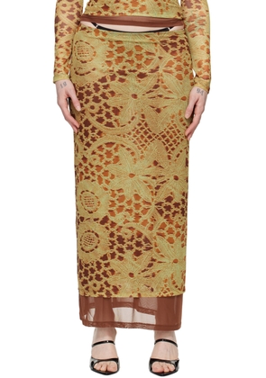 Miaou Orange Topanga Maxi Skirt