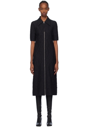 Jil Sander Black Spread Collar Midi Dress