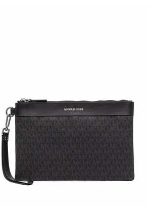 Michael Kors monogram logo travel pouch - Black