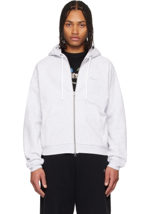 Dime Gray Cursive Small Logo Zip Hoodie