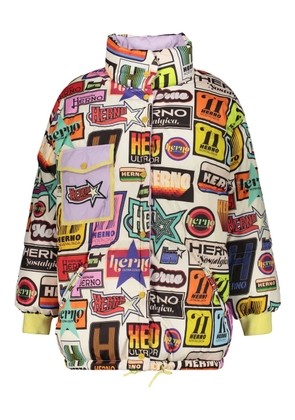Herno printed reversible puffer jacket - White
