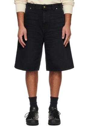 Carhartt Work In Progress Black OG Single Knee Denim Shorts