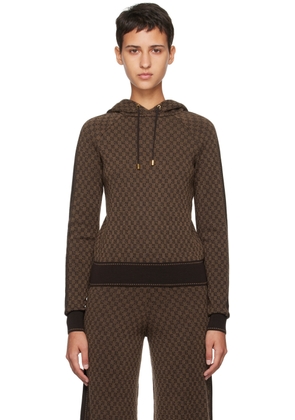 Balmain Brown Monogram Hoodie
