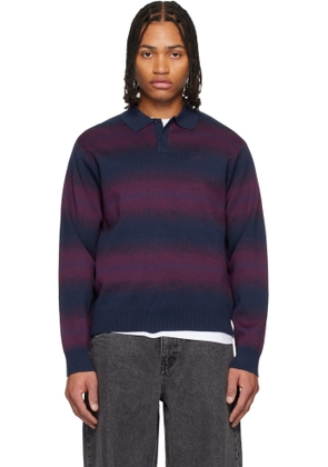 Dime Navy & Red Striped Rugby Sweater