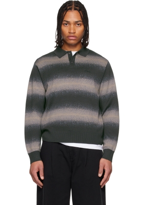 Dime Black & Brown Striped Rugby Sweater