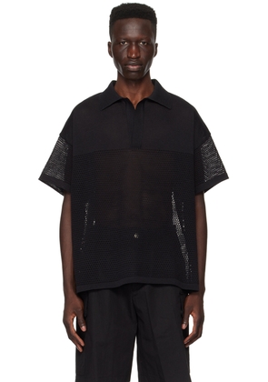 Solid Homme Black V-Neck Polo