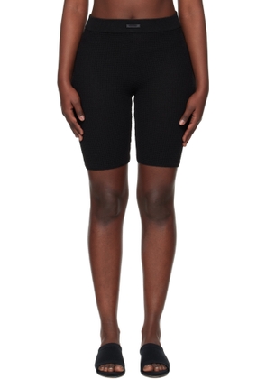 Fear of God ESSENTIALS Black Holiday Waffle Biker Shorts