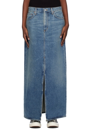 AGOLDE Blue Leif Denim Maxi Skirt