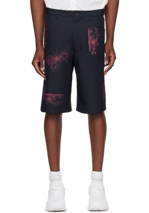 Comme des Garçons Shirt Navy Printed Shorts
