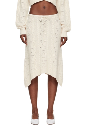 GUIZIO Off-White Noah Wool Cable Midi Skirt