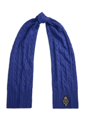 Lauren Ralph Lauren ribbed logo scarf - Blue