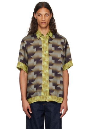 Dries Van Noten Gray 'Pixel Chain' Shirt