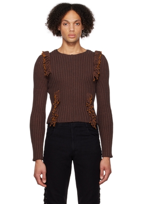 Eckhaus Latta Burgundy Rope Sweater