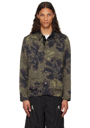 Dries Van Noten Brown Jacquard-Graphic Shirt