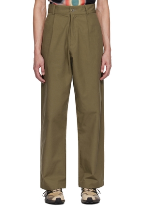 SPENCER BADU Khaki Pleated Trousers
