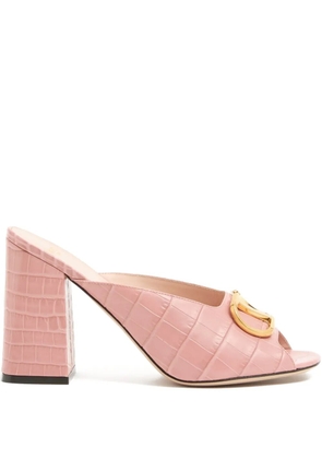 Valentino Garavani Vlogo crocodile-effect sandals - Pink