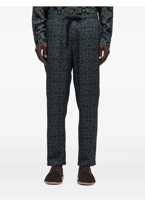 Osklen tile-pattern drawstring trousers - Green