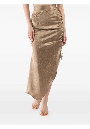 JBQ Riva ruched slit skirt - Gold