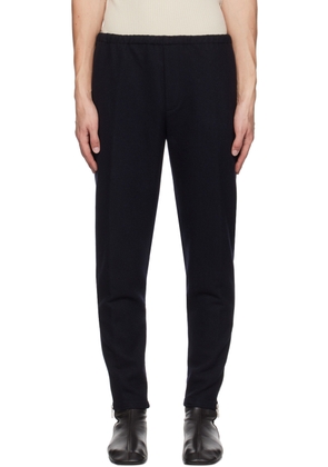 Dries Van Noten Navy Drawstring Trousers