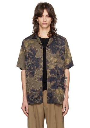 Dries Van Noten Khaki Satin Shirt