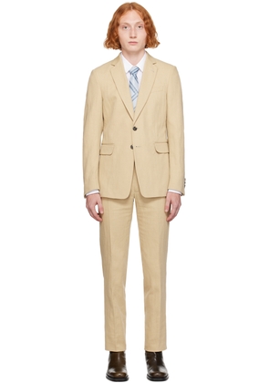 Dries Van Noten Beige Cotton & Linen Suit